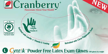 Cranberry - Cyntek PF Latex Gloves Scented Medium 100/Box