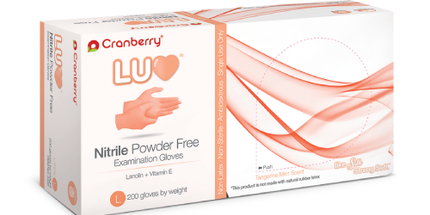 Cranberry - Luv Tangerine Nitrile PF Glove Large 200/Bx