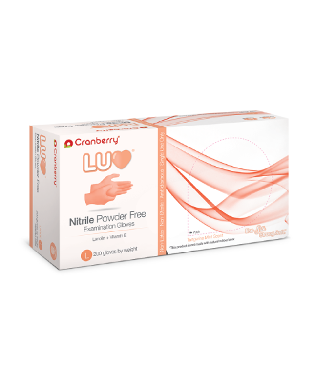 Cranberry - Luv Tangerine Nitrile PF Glove Large 200/Bx
