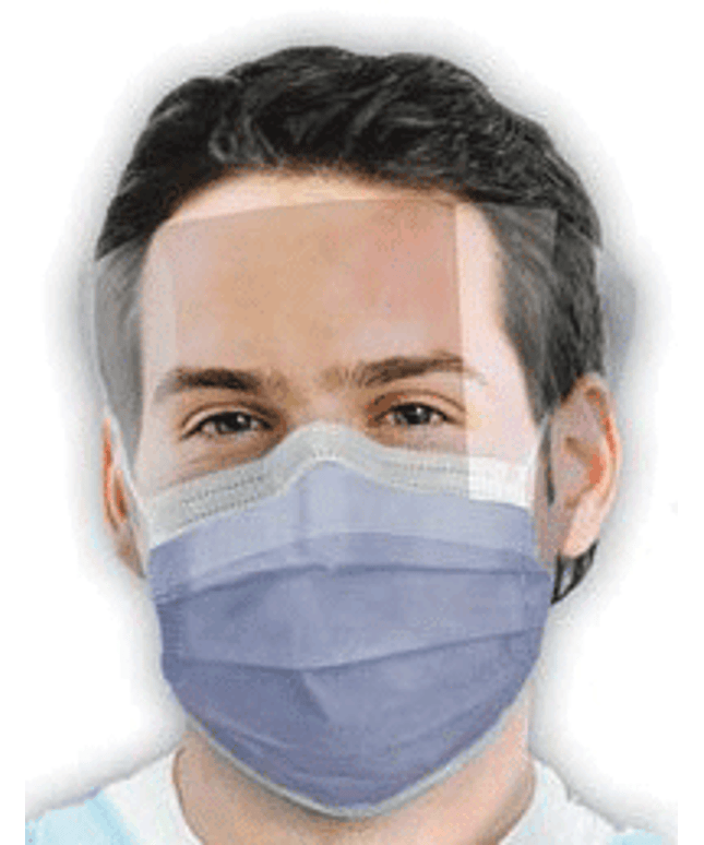 Crosstex - Isofluid Shield Mask Anti Fog Turquoise 25/Bx ASTM 1