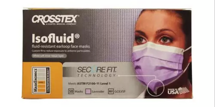 Crosstex - SecureFit Isofluid Earloop Mask Lavender 50/Bx - ASTM 1
