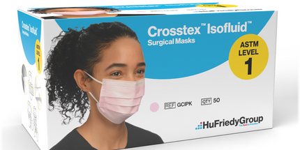 Crosstex - SecureFit Isofluid Earloop Mask Pink 50/Bx ASTM 1