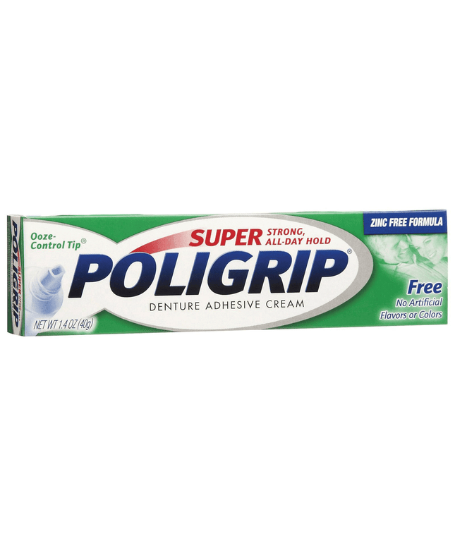 Super Poligrip? Free Denture Adhesive Cream Travel Size, 0.75 oz. tube, 12/pkg, 4 pkg/cs (48 tubes total)
