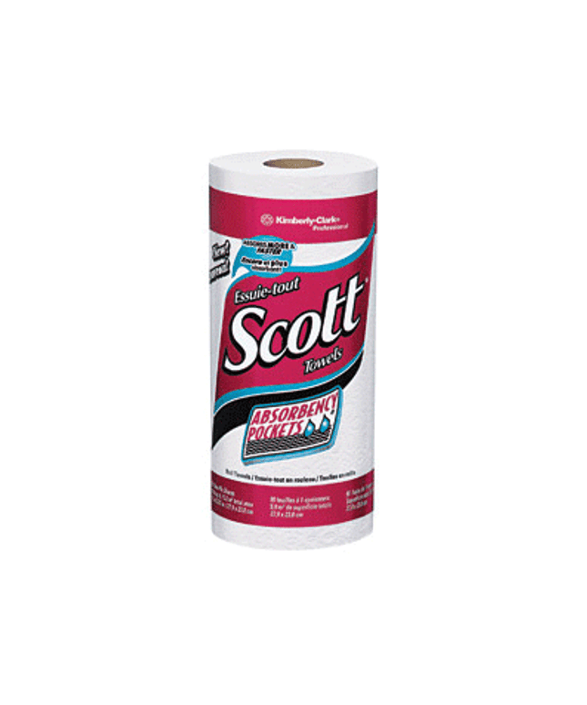 Scott Kitchen Roll Towel 11" x 8.78" White 20/Roll Case