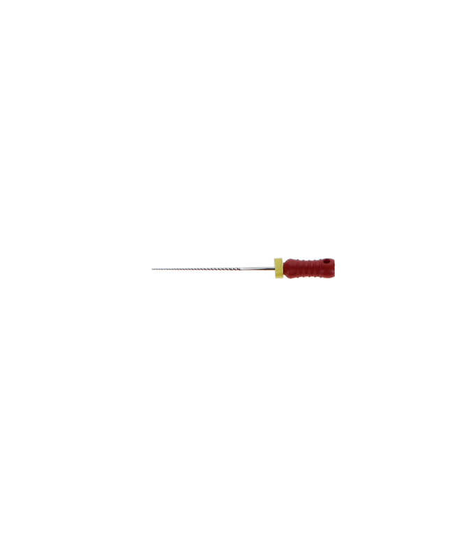 Stainless Steel K-File with Plastic Handle & Endo Stop, 25 mm, 0.02 Taper, # 25, Red, 6/Pk, MK2525