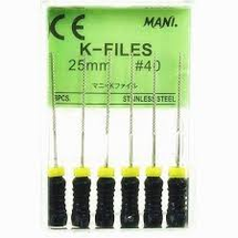 Stainless Steel K-File with Plastic Handle & Endo Stop, 25 mm, 0.02 Taper, # 40, Black, 6/Pk, MK2540