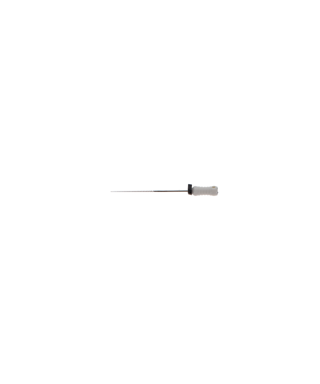 Stainless Steel K-File with Plastic Handle & Endo Stop, 31 mm, 0.02 Taper, # 15, White, 6/Pk, MK3115