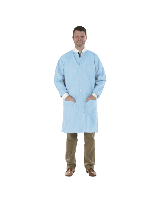 Medicom - SafeWear Hi-Perform Lab Coat Soft Blue Medium 12/Pk