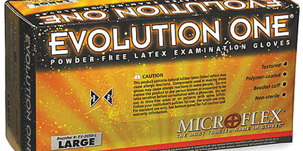 Evolution One PF Latex Glove Large 100/Bx