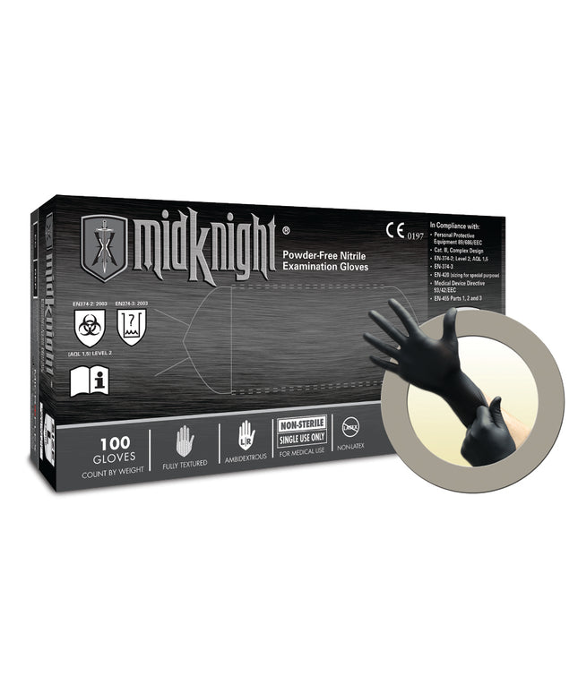 Microflex - MidKnight PF Nitrile Exam Large 100/Bx