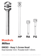 303 Huey's Screw Head Mandrels RA 12/Pk