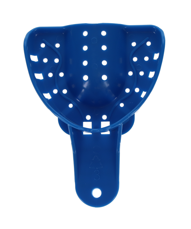 Plasdent - #3 Impression Tray/Med Upper Blue, 12Pcs/Bag