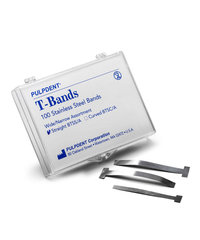 T-Bands Stainless Straight Assorted 100/Box