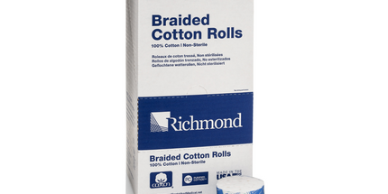 Richmond - Cotton Rolls Braided 1.5" x 1/2" Large N/S 1000/Bx