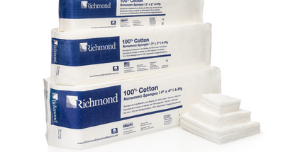 Richmond - 100% Cotton Nonwoven Sponges N/S 4x4 4-Ply 2000/Case