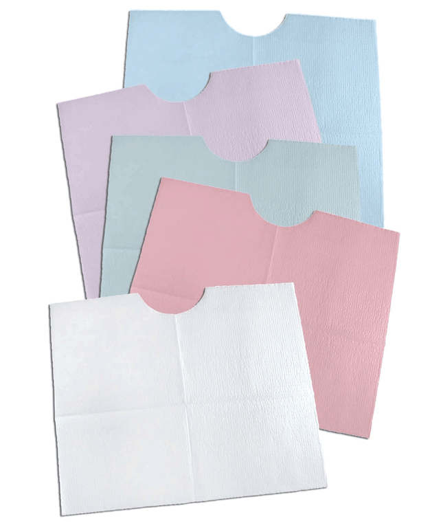 Tidi - Contour Neck Bib 18x22 3-Ply Lavender 400/Cs