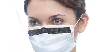Valumax - Ultra 3-in-1 Earloop Mask w/ Shield 25/Bx Blue