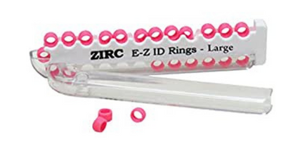 Zirc - E-Z ID Instrument Rings, Large, Neon Pink, 25/Pk, 70Z200S