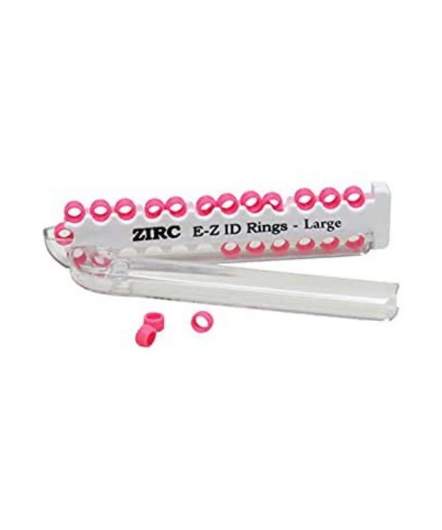 Zirc - E-Z ID Instrument Rings, Large, Neon Pink, 25/Pk, 70Z200S