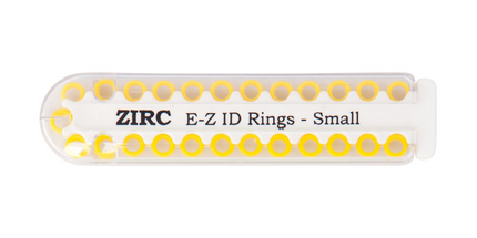 Zirc - EZ-ID Instrument Rings Small Yellow 25/Pk